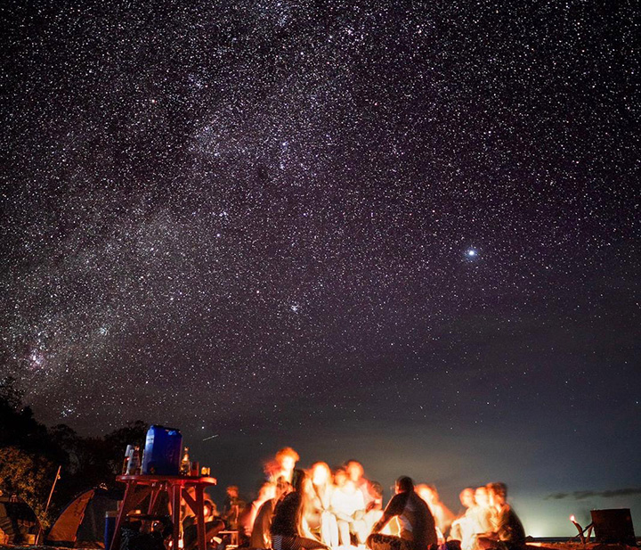 Stargazing at the Milky Way while Overnight Camping on a Deserted Island during a Boat Expedition in Palawan
